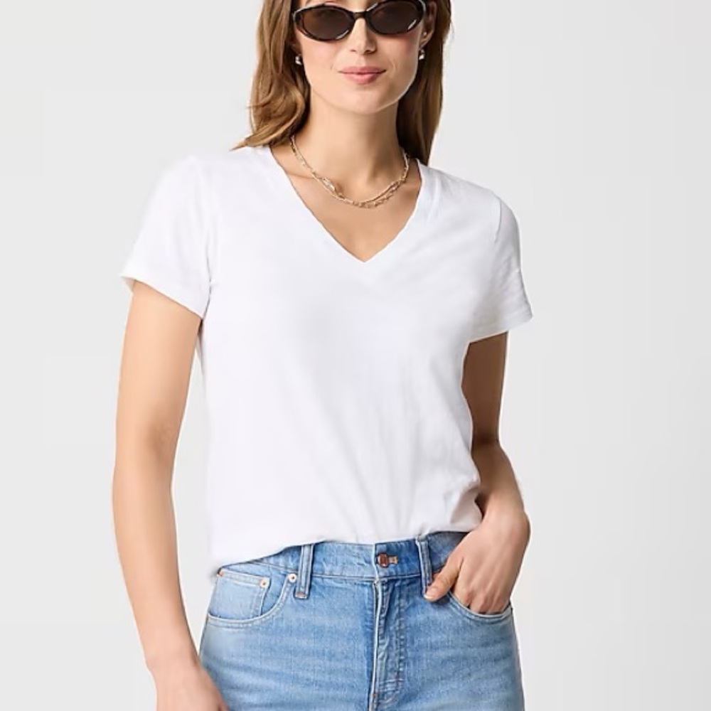 J Crew Factory Short-sleeve vintage cotton V-neck tee